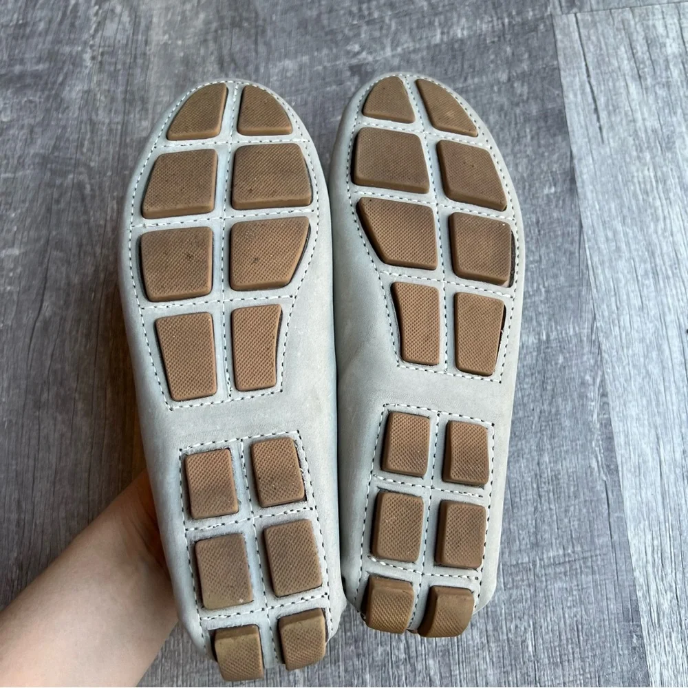 Mercanti Fiorentini Shoes Womens 8 B Bit Loafers Gray Leather Round Moc Toe